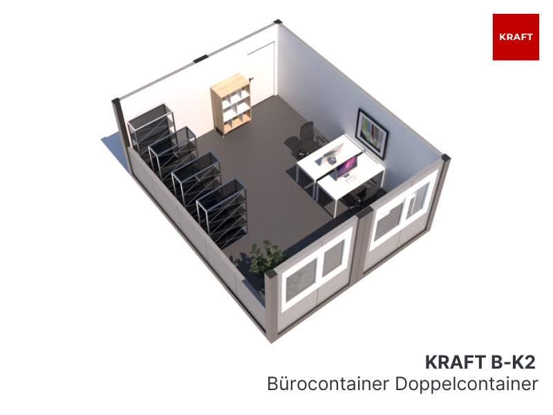 bürocontainer doppelcontainer 3d