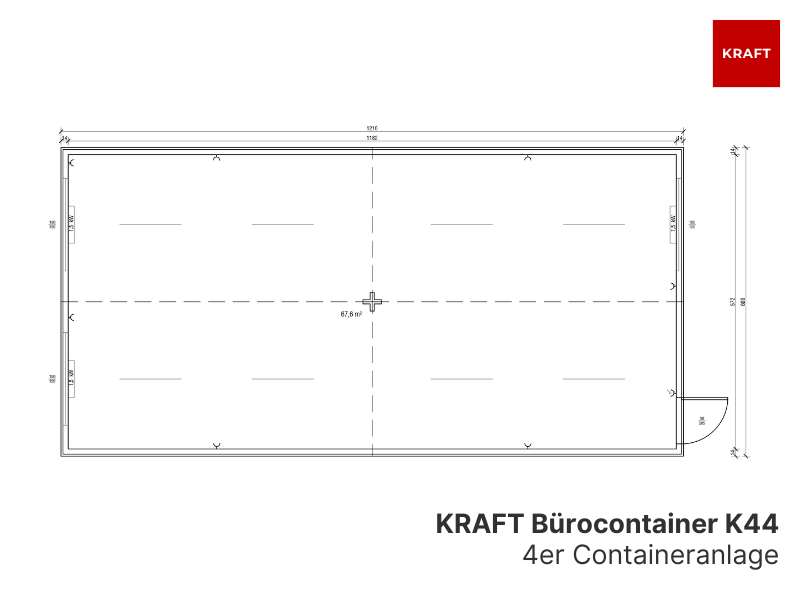 k44 4 Module Bürocontaineranlage